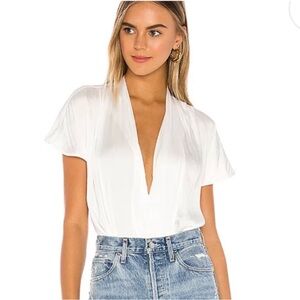 PAIGE Elegant White Bodysuit